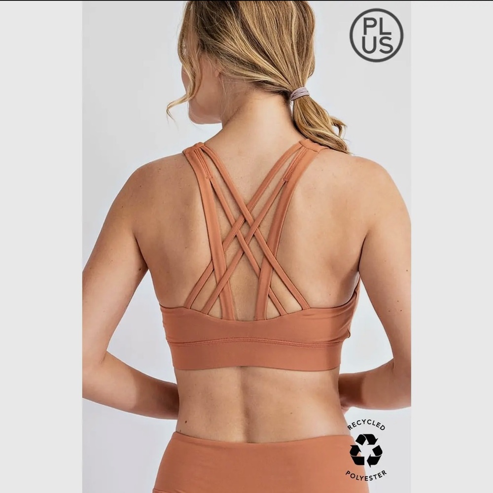 Rae Mode Golden Apricot ps criss cross sports bra specify size - Picture 3 of 4